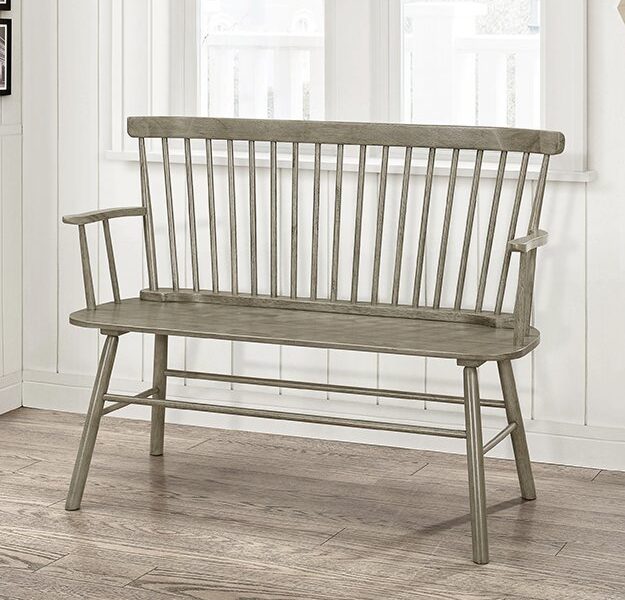 4185-BENCH-GY JERIMIAH SPINDLEBACK BENCH GREY