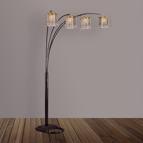 4893BK.jpeg 4893BK RAIN DROP ARC LAMP 84"H BLACK
