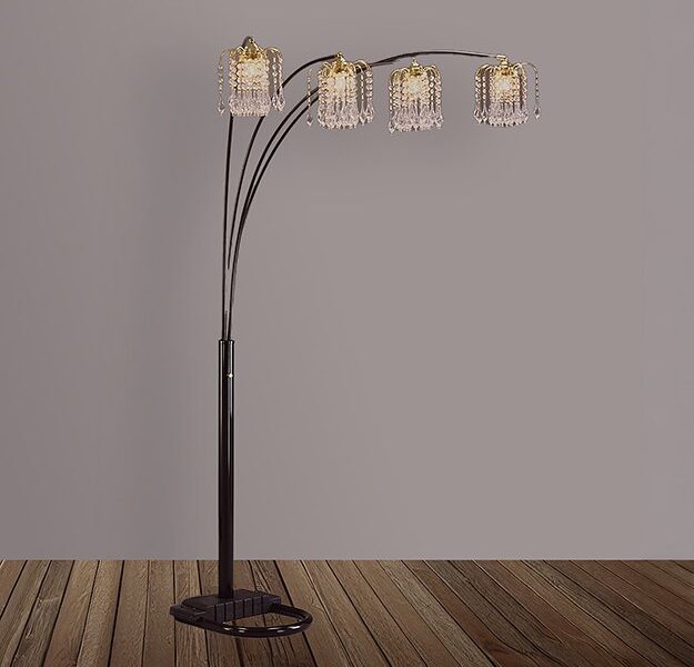 4893BK RAIN DROP ARC LAMP 84"H BLACK