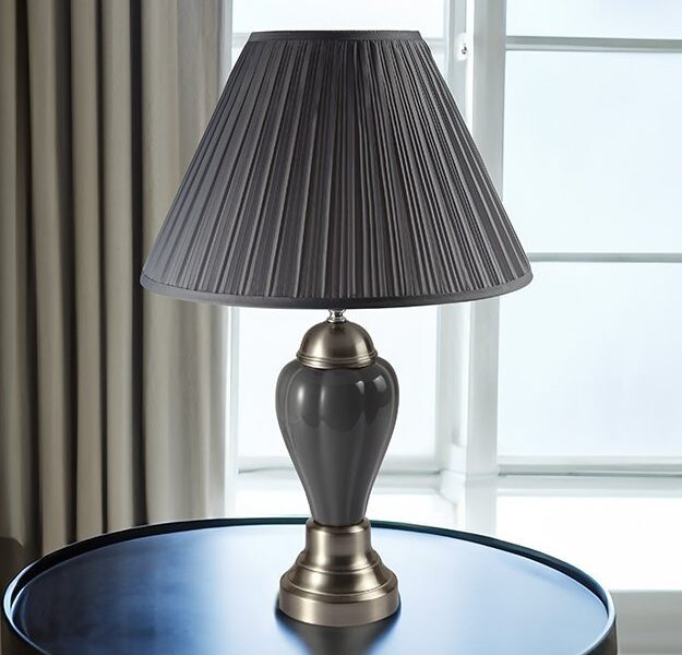 6115GY PORCELAIN LAMP GREY