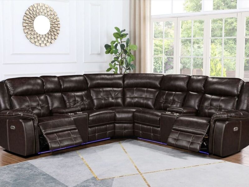 Amazon2027 Power LED Reclining Sectional