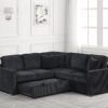 Ariel Black Sectional With Pull-Out Bed