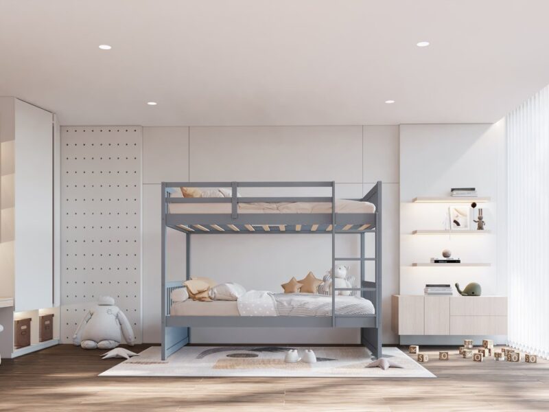 BB13 Twin/Twin Bunk Bed Gray