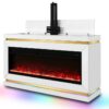 A94 TV STAND W/FIREPLACE (WHITE)