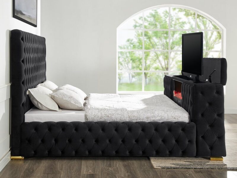 Future Black Platform Bed - Queen, King