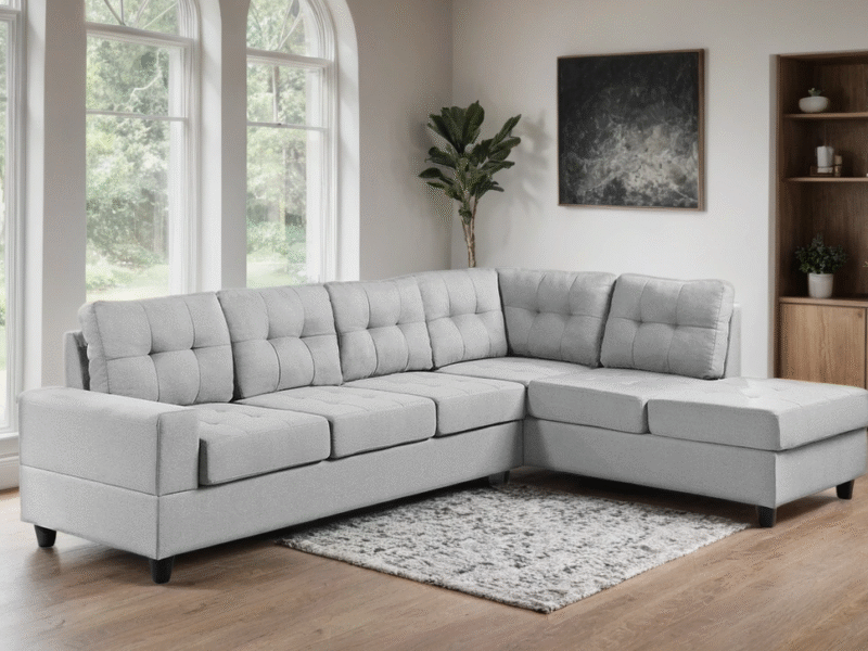 James Light Gray - Reversible Sectional