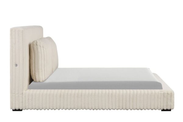 Lauren Beige Platform Bed - Queen, King