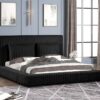 Lauren Black Platform Bed - Queen, King