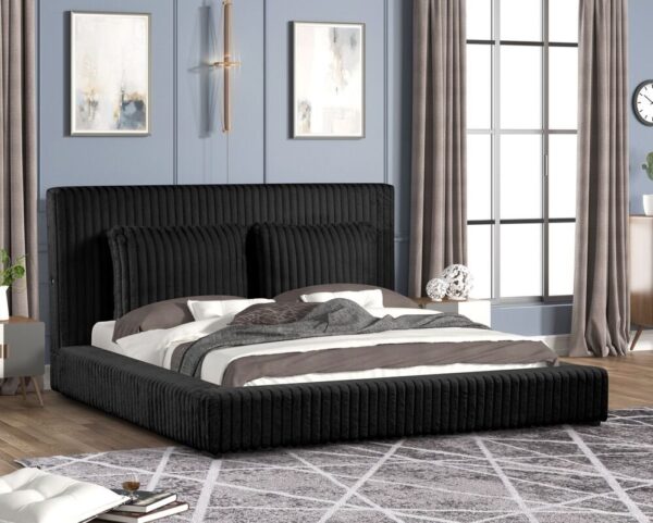 Lauren Black Platform Bed - Queen, King