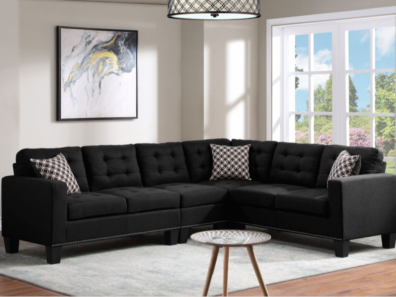 Logan Black - Reversible Sectional (Linen)