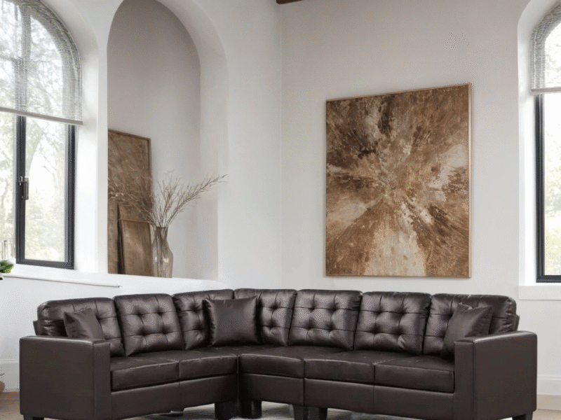 Logan Espresso - Reversible Sectional (Leather Gel)