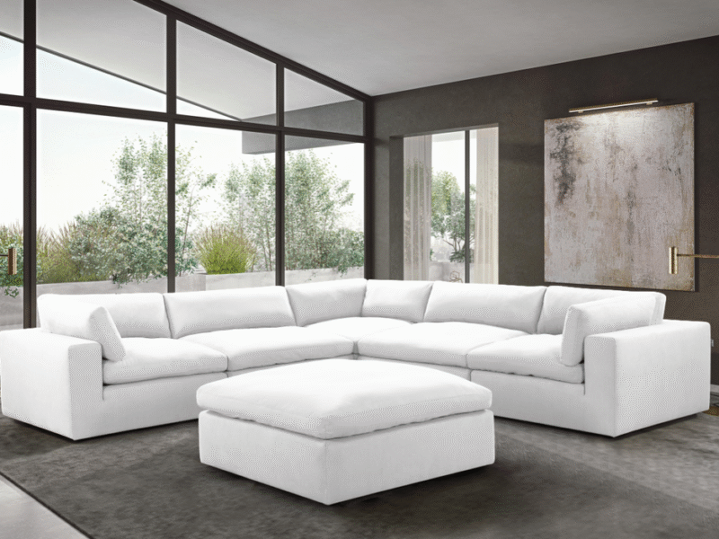 XL CLOUD WHITE Sectional + Ottoman Set